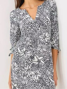 NWT Lilly Pulitzer XL CATH 3/4 SLEEVE DRESS 👗 in “Onyx Lots To Spot” NWT sz XL